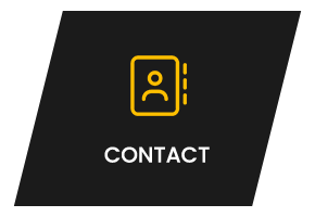 A black and yellow icon with the word contact